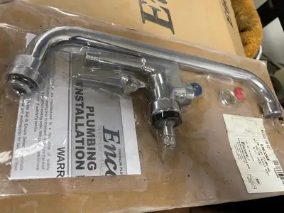 New | in-Stock Encore New Encore KL55-7012 Add-On Pre-Rinse Faucet, Plated Chrome, 12" Swing Spout Faucets / Sprayers Illinois US | Falcon Restaurant Supply #1375842
