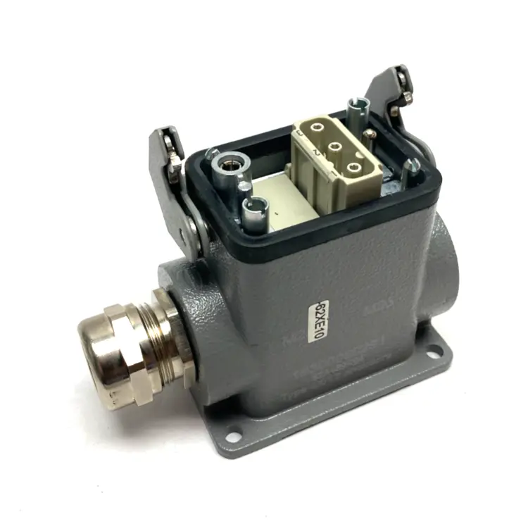 Used HARTING HAN 6B-ASG2-LB-M25 CONNECTOR HOOD W/ FRAME & INSERTS Connector Accessories | Maverick Industrial Sales #1105402