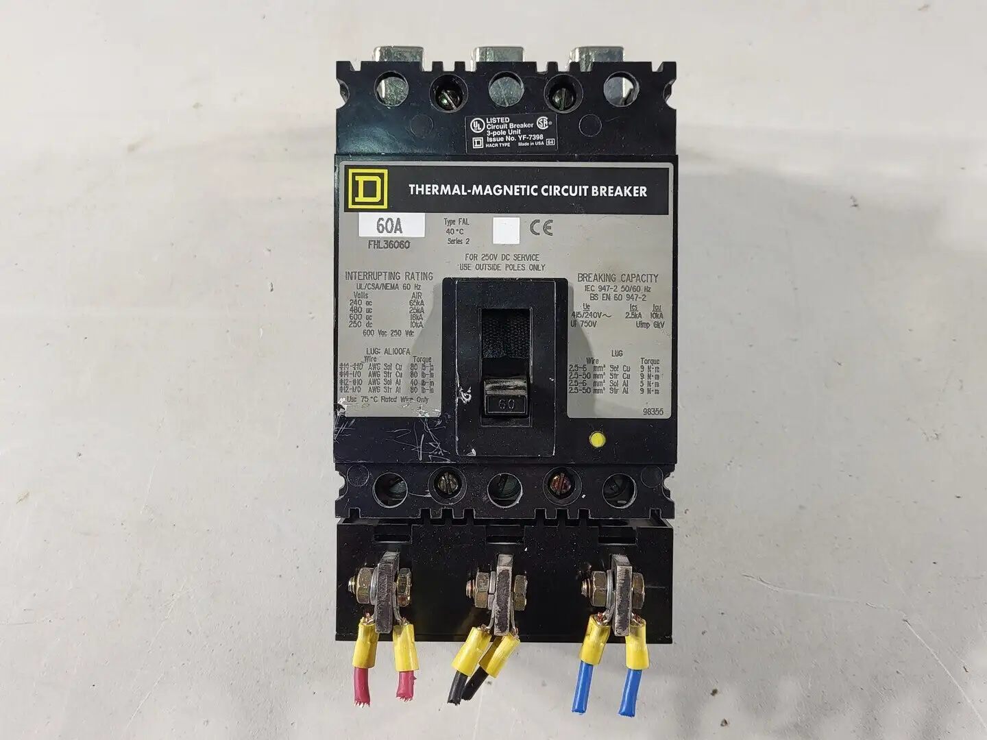 USED SQUARE D FHL36060