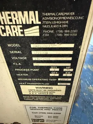 USED THERMAL CARE RA090804