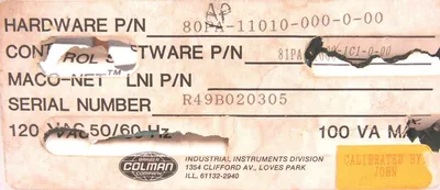 REFURBISHED BARBER COLMAN 80AP-11010-000-0-00 OPERATOR PANEL MACO 8000