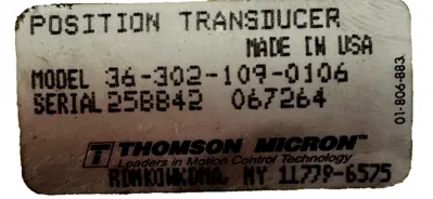 NEW THOMSON MICRON 36-302-109-0106 POSITION TRANSDUCER 363021090106