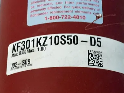 Used SCHROEDER KF301KZ10S50D5 Filtration Equipment Ohio US | HGR 24 #1359265