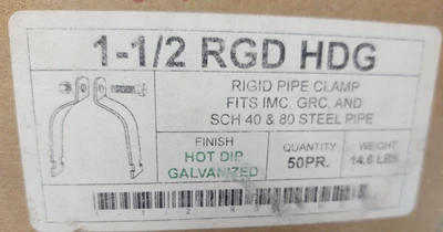 🔥 (41 SETS) 1-1/2" RIGID RGD HDG GALVANIZED CONDUIT CLAMP FITS GRC SCH 40 &80