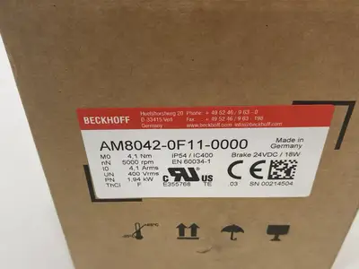 New | in-Stock Beckhoff Servomotor 4.1Nm 5000rpm 4.1A, 24VDC/18W Brake Servo Motors Michigan US | Maverick Industrial Sales #1486208