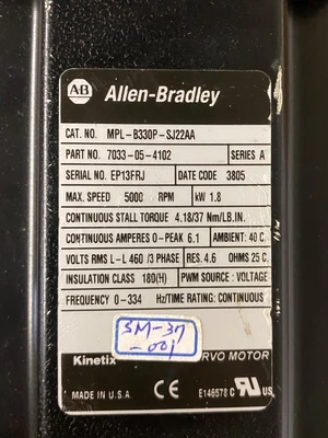 ALLEN BRADLEY 1.8KW SERVO MOTOR