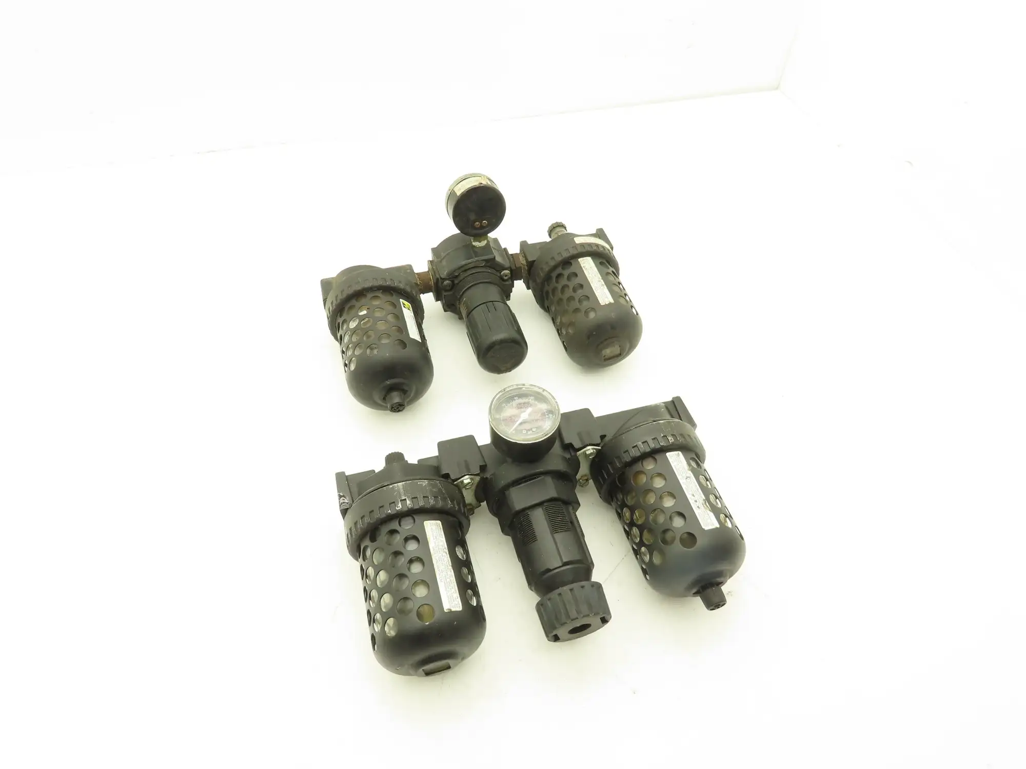 Master Pneumatic FD100-4 | L28D-4 Regulator Filter Lubricator Assembly Lot of 2