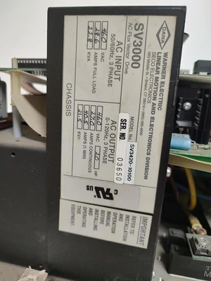 Used DANA WARNER SV3420-10-100 Variable Speed Drives Kentucky US | Edwards Industrial Repair #1321259
