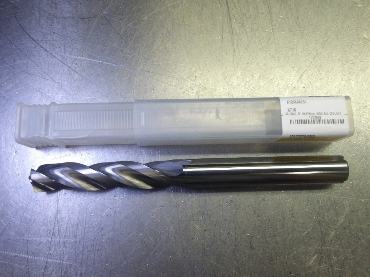 Kennametal 5/8" 3 Flute Coolant Thru 5xd Carbide Drill K125A06250 K715 (LOC3545)
