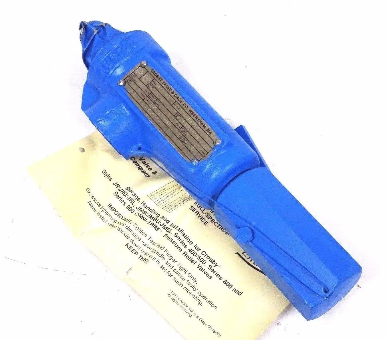 NEW CROSBY VALVE AND GAGE CO 951100M VA0038381