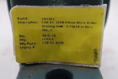 DODGE P2B-DI-215R 023345 DOUBLE INTERLOCK PILLOW BLOCK - STOCK CC191