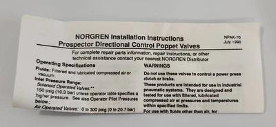 New | in-Stock Norgren D1024C-CE Valves/Fittings Indiana US | J&J Industrial Supply #509946