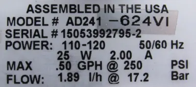 NEW LMI AD241-624VI METERING PUMP AD241624VI .5GPH