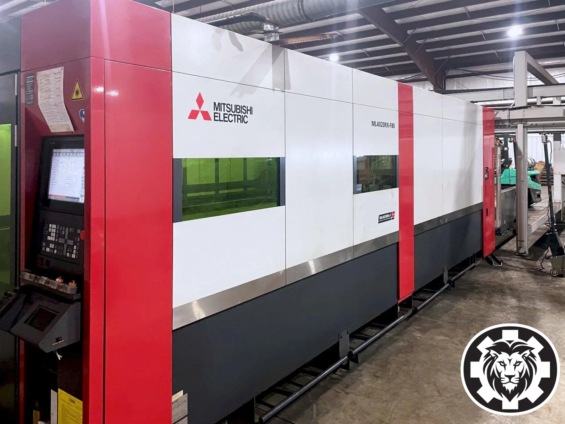8000 Watt Mitsubishi ML4020RX-F80 Fiber Laser, 2018 - 6.5' x 13' Table, Dual Pallet Shuttle Tables, IPG Power Source, Chiller
