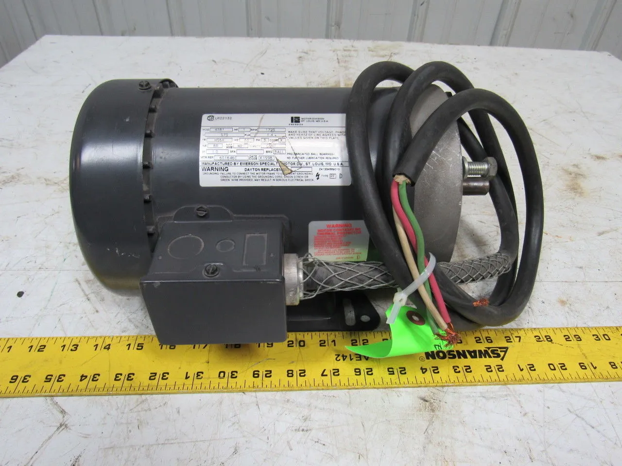 EMERSON 4381 1HP 575V 3Ph 60Hz 1725 RPM AC Motor Tested