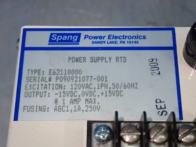 Used SPANG E62110000 DC Power Supplies Ohio US | HGR 24 #1134676