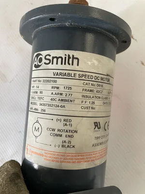 A.O. Smith 34357352124-0A 1/4 HP DC Variable Speed Electric Motor 90 V