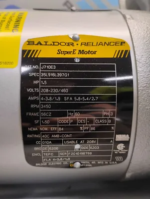 BALDOR RELIANCE J10E3 Motors | ESS Industrial Equipment Sales (2)