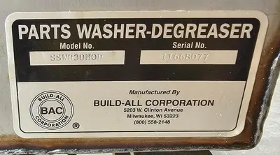 Used BUILD ALL CORPORATION SSWH30M0D Washers Wisconsin US | Lemke Machinery Sales #1354127