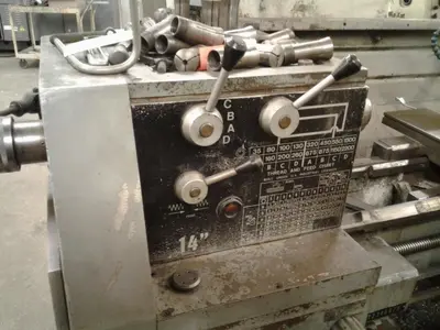 14" X 40" REPUBLIC MODEL #14 ENGINE LATHE WITH METRIC: STOCK #23667