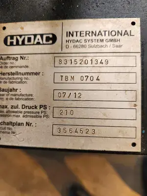 USED 2012 HYDAC TBM 0704
