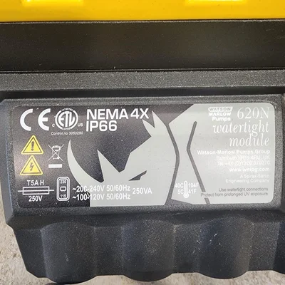 Watson Marlow Peristaltic pump Nema 4X IP66 Model 620U 100-120 /200- 240 VOLTS 60HZ # 38148