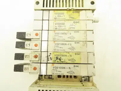 SMC VQ2100N-5 Pneumatic 7-Station Manifold 5/2 Solenoid Valves 24VDC
