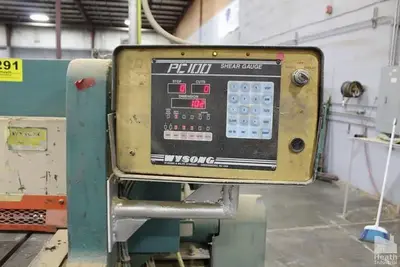 10' x 10 GA WYSONG "1010" CNC MECHANICAL POWER SQUARING SHEAR w/POWER FRONT GAUGING & SQUARING ARM