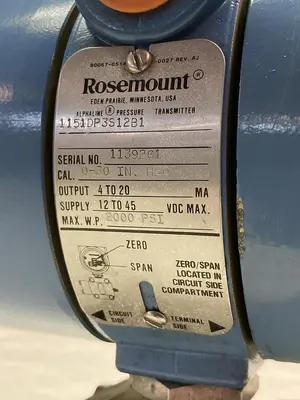 Used ROSEMOUNT 1151DP3S12B1 Industrial Controls | Surplus Asset Holdings #1220559