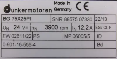 NEW DUNKERMOTOREN BG75X25P1 GEAR MOTOR 7:1 0-901-15-556-4