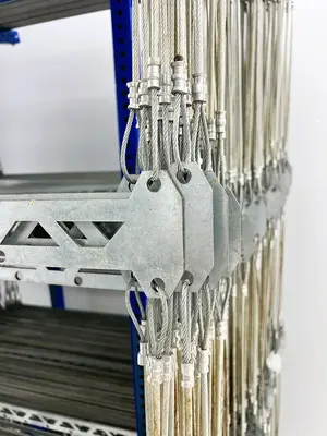 Custom Hang Drying Racks with Blue Rack and Pulley and Track System