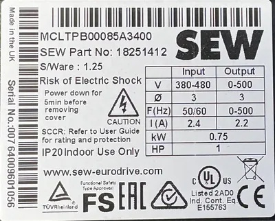 SEW EURODRIVE MCLTPB00085A3400 Electrical/PLC/Automation | ESS Industrial Equipment Sales (8)
