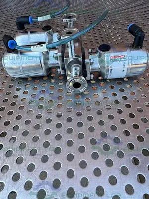 USED LOT OF 3 - GEMU 9650 8Z 20T1 4-WAY DIAPHRAGM VALVE W/ 1/2" SANITARY FITTING