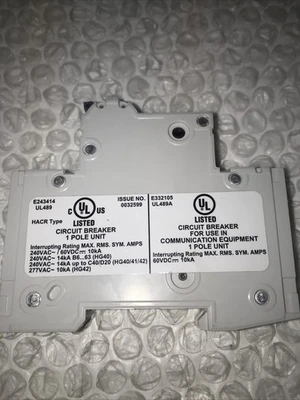 ** Preowned Siemens 5SJ4106-7HG40 Circuit Breaker 1 Pole Unit#