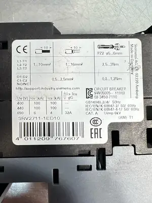 Siemens SIRIUS CIRCUIT BREAKER 3RV2711-1ED10 (7.4.2)