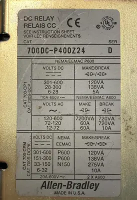 USED ALLEN-BRADLEY 700DC-P400Z24