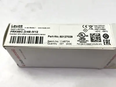 New | in-Stock Leuze Polarized Retro-Reflective Photoelectric Sensor 50127029 Photoelectric Sensors Michigan US | Maverick Industrial Sales #1399934