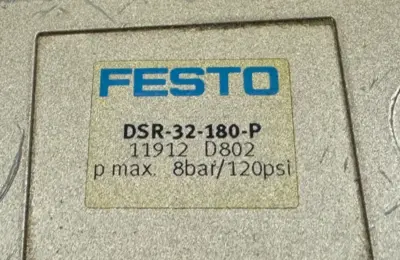 USED FESTO DSR-32-180-P SEMI ROTATING CYLINDER 11912 8bar/120PSI
