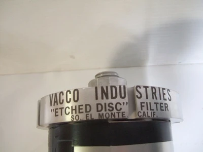 VACCO EDF Etched Disc Filter 10 Micron PTI Technologies Stainless Steel 26 Inch