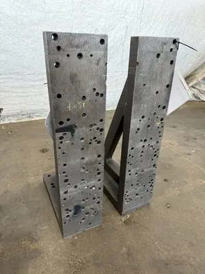 8" WIDE X 36" TALL X 20" DEEP ANGLE PLATES. STOCK # 1119424