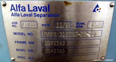 USED ALFA LAVAL MAPX-313-TGT-29-60