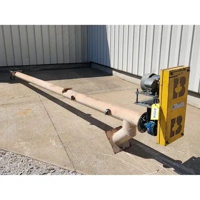 Used 6" Dia. X 18'-6"L Mild Steel Tubular Screw Auger Conveyor
