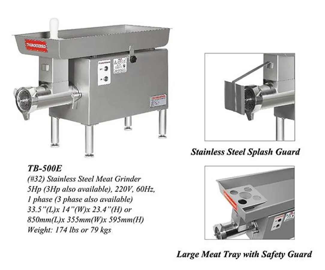 New | in-Stock THUNDERBIRD TB-500E- NO 32 Meat Processing Equipment British Columbia CA | Surrey Food Equipment #1279469