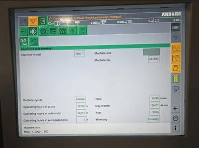 2015 ARBURG VERTICAL/VERTICAL 1500T-2000-800 Injection Molding Horizontal/Vertical | Machinery Network (4)