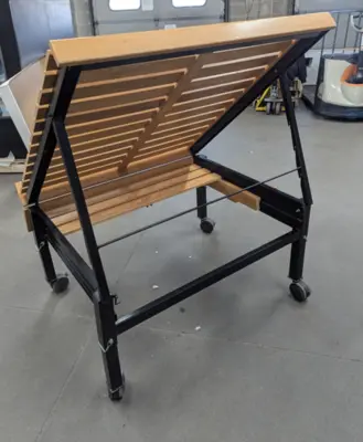 124-0140 Oak Slat Euro Table