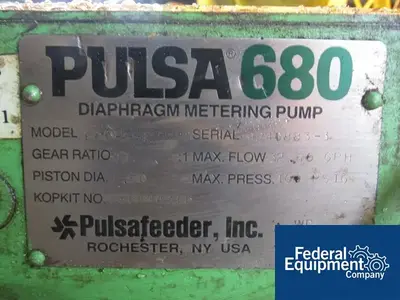 USED Pulsafeeder Pulsafeeder Diaphragm Pump, Model 680-S-E, S/S, 0.5 HP