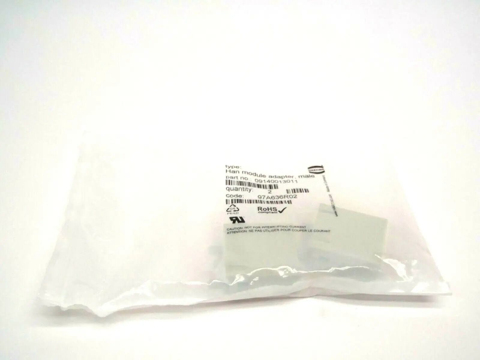 NEW HARTING 2 PACK HAN MODULE ADAPTER MALE