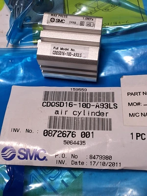 SMC CDQSD16-10D-A93LS AIR CYLINDER - NEW