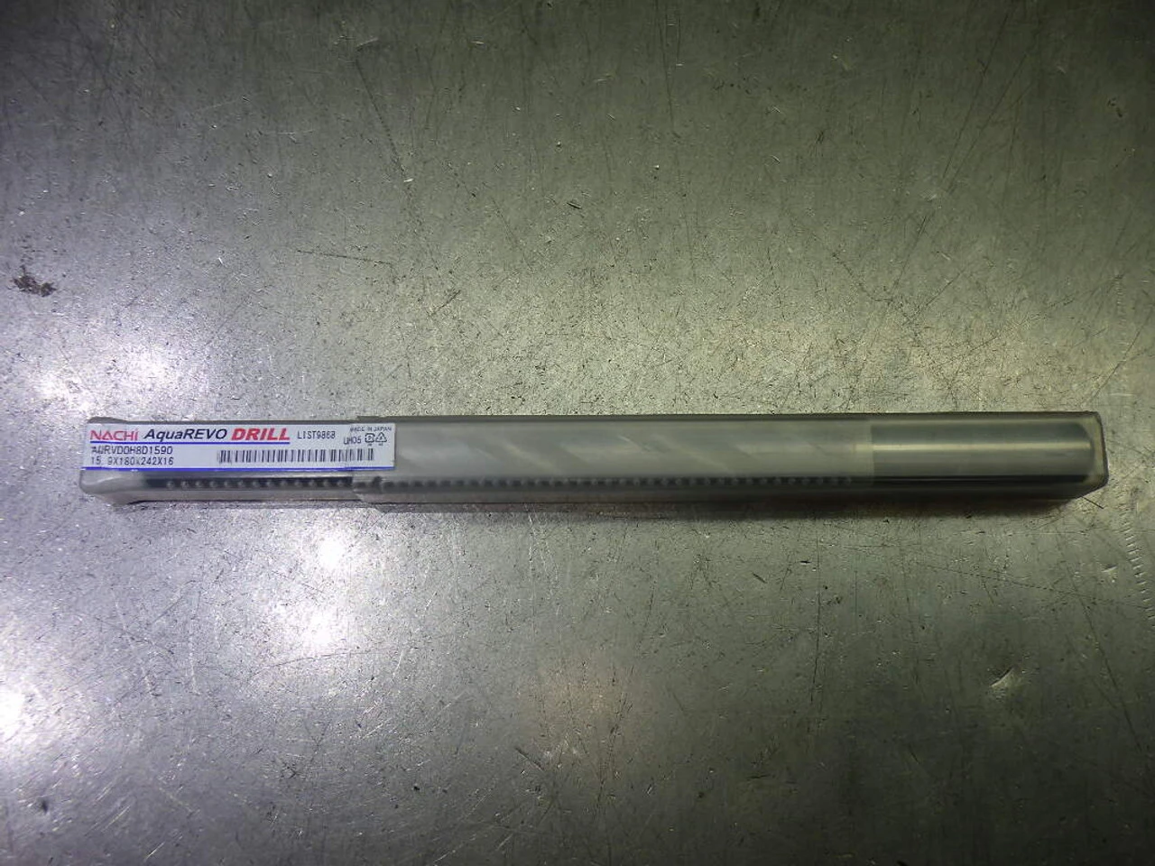 Nachi AquaREVO 15.9mm Coolant Thru 8xD Carbide Drill AQRVD0H8D1590 (LOC2104A)