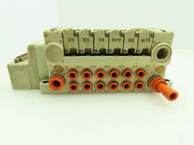 SMC VQC2200N-51 / VQC2300N-51 Pneumatic Solenoid Valve 6-Station Manifold 24VDC